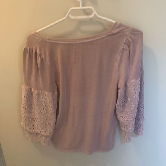Purple/ pink half sleeve lace shirt - Picture 5 of 6